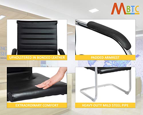 Image of MBTC Octave Office Executive Visitor Chair (Metal, Black)