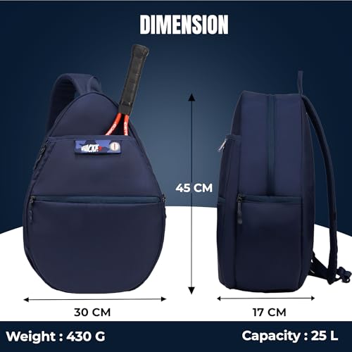 Image of WHACKK Ace 28L Pickleball Bag Lavender Blue | Badminton, Tennis & Pickleball Racket Bag with Shoe Pocket | Unisex Lightweight Backpack, Holds 6 Rackets (Navy)