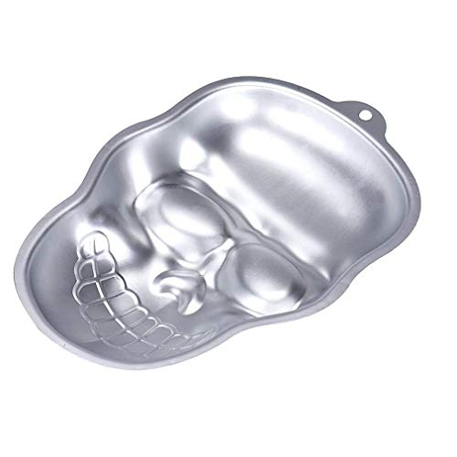 Image of Ulalaza 3D Skull Cake Mold Halloween Aluminum Baking Mould Nonstick DIY Baking Tools