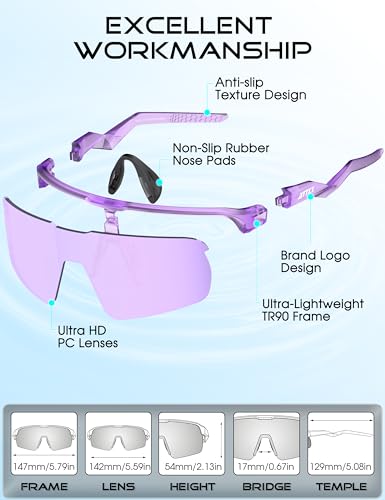 Image of ATTCL Sports Sunglasses for Men Women: UV400 Protection Running Sunglasses Wrap Around Glasses for Cycling Baseball Fishing