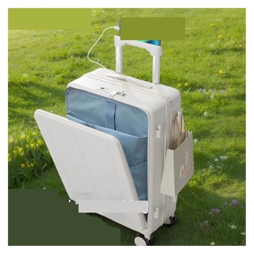 Wheel Speed Sensor Suitcase PC Multi-Function Trolley Case Front Opening Boarding Box 20" 24" 26 Inch Password Box Rolling Luggage ABS Wheel Speed Sensor Front(Yellow,26")4