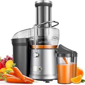 GDOR 1200W Juicer Machines 2L Juicers Whole Fruit and Vegetable Larger 81mm Wide Mouth Juicer Higher Juice Yield Juice Machine with 2 Speeds Easy to Clean Juice Extractor Anti-drip, Brush Included
