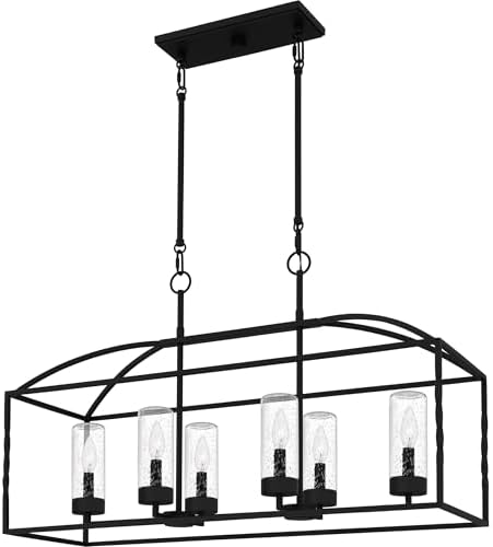 Quoizel Thatcher 6-Light Earth Black Outdoor Linear Chandelier