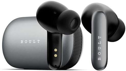 GOBOULT Audio Z20 Pro Truly Wireless Bluetooth Ear Buds with 60 Hours Playtime, 4 Mics Clear Calling, Made in India, 45ms Low Latency, Rich Bass Drivers, IPX5, TWS Earbuds Bluetooth Wireless (Black)