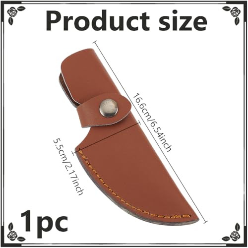 HOBBIESAY 16.9cm Lange Lederscheide Messer Mit Fester Klinge Messerscheide Gürtelhülle Snap Hunter Messer Haltetasche Retro Braun Für Gürtel Taschenmesser Halter Handmade