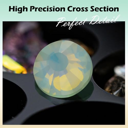 Image of F Light Green Flatback Rhinestones, Glass Rhinestones for Nail Art and Craft, Glue Fix, Loose Crystal Gemstones(F Light Green, SS20, 1440pcs, 4.6-4.8mm)