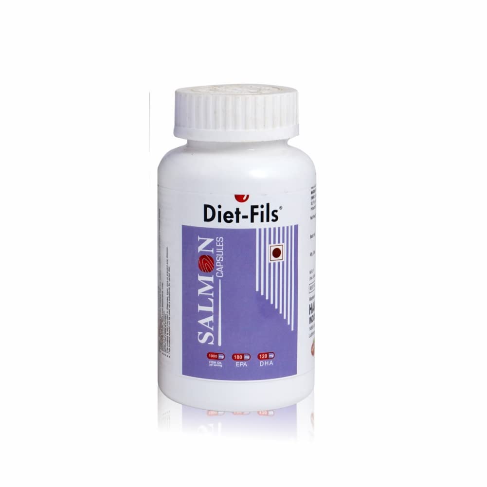 Diet-Fils Salmon Fish Oil Omega-3 Capsule,Capsules 60 Count | 1000mg Omega 3 Fish Oil For Men and Women with 180mg EPA & 120mg DHA, For Joints, Brain, and Eyes Health, 60 Salmon Omega 3 (B0BY4ZF84X) Amazon Price History, Amazon Price Tracker