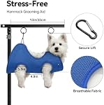 Foldable Dog Grooming Arm with Clamp: Adjustable Height 66cm-102cm, Dog Grooming Table Arm with Hammock and No-Sit Holder, Grooming Restraint for Small Medium Dogs at Home or Salon