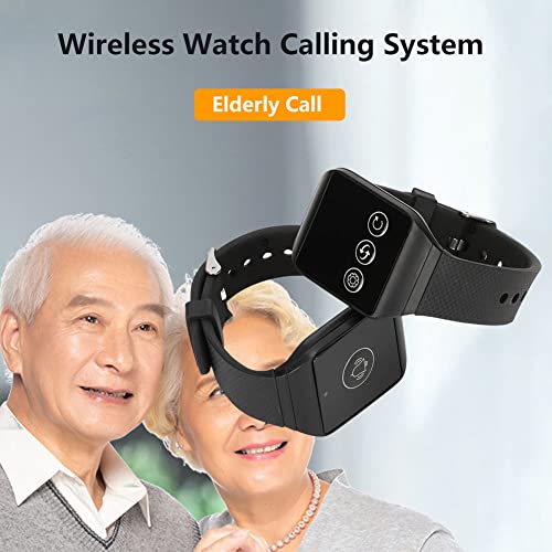 Cuifati Wireless Calling System for Old RF Wireless Watch Call Bell, Rechargeable Waterproof Watch Receiver with 3 Prompt Mode - Image 2
