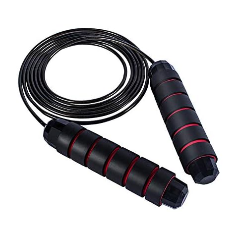 Mr.Ho Skipping Rope Tangle-Free with Ball Bearings Rapid Speed Jump Rope Cable with Memory Foam, adjustable Jumping Ropes for Men, Women and Kids Cover