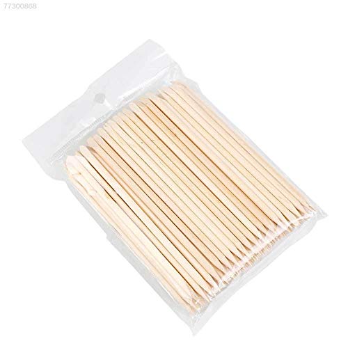 Generic 194D Design 100x Nail Art Orange Wood Stick Cuticle Pusher Care Tool Burlywood