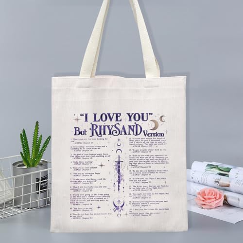 AC-TAR Rhys*nd Merch The Night Court Inspire Tote Bag I Love You In Book Citations Tote Bag Romance Reader Sac à bandoulière (RHY T) – vue 6