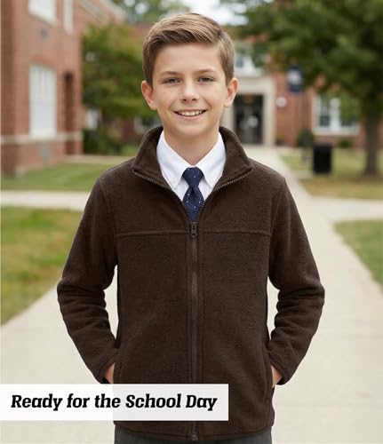 Image of Spring&Gege Youth Solid Full-Zip Polar Fleece Jacket for Children