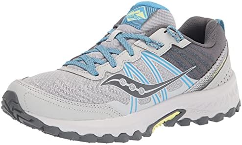Saucony Women's Excursion TR14 Trail Running Shoe, Grey/Blue/Glade, 7.5
