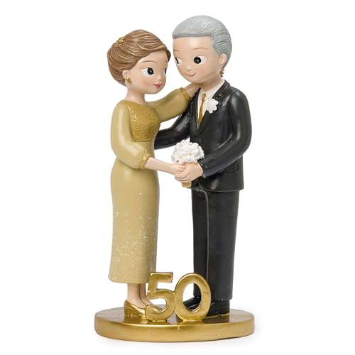 Mopec Y105 Figura para Pastel Pop & Fun de pie Bodas de Oro 21cm.
