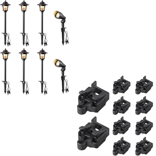 DEWENWILS&EDISHINE EDISHINE Low Voltage Landscape Lights Kit + 10-Pack Low Voltage Wire Connector