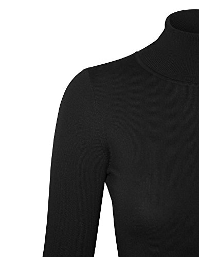 Womens Solid Basic Stretch Turtleneck Pullover Knit Sweater4