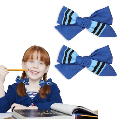 Pinzas para cabello escolares azul 2 piezas miniatura 3
