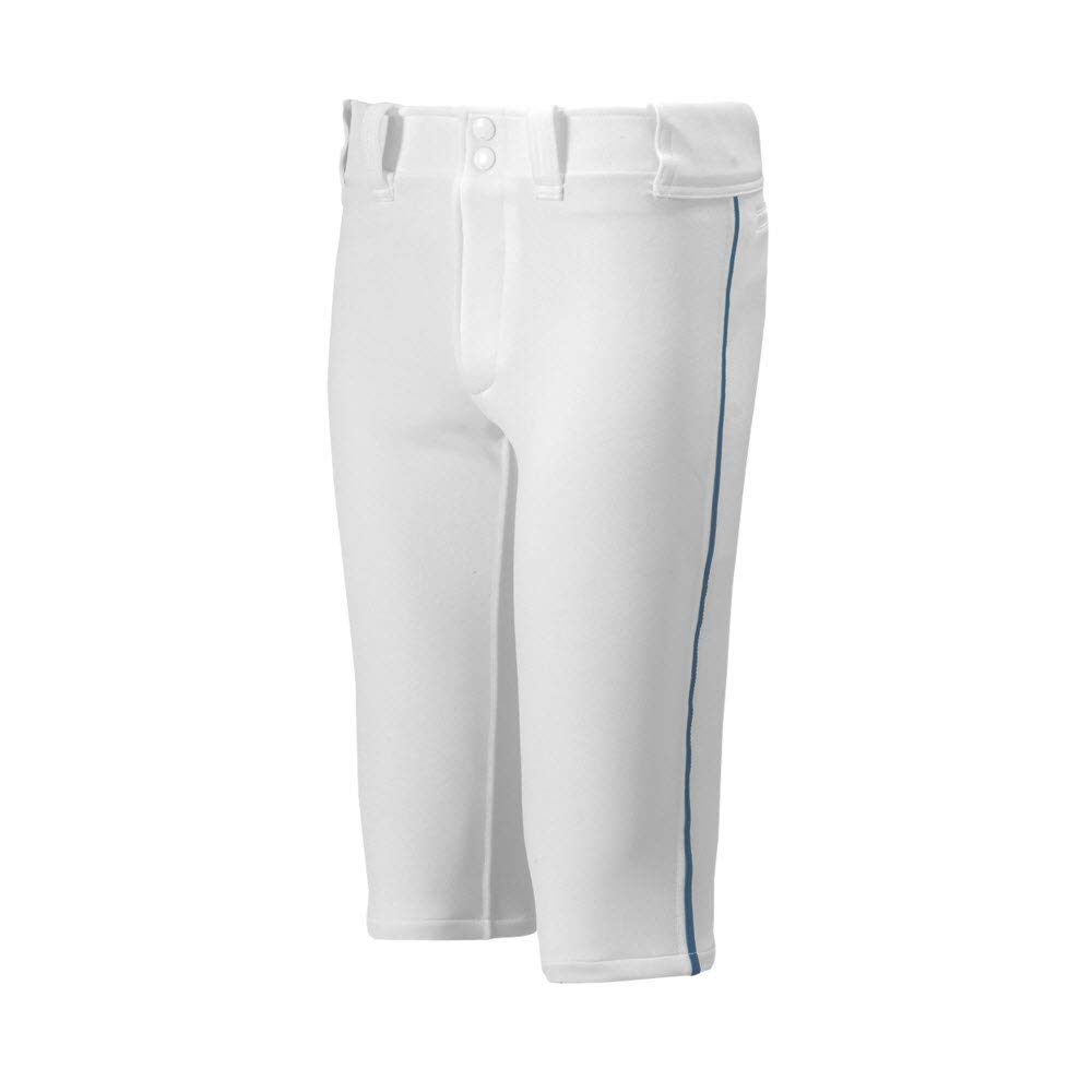 View 1 of ***DIRTY*** Mizuno Boys Youth Premier Short Piped Pant M White-Navy, White/Navy, Medium US