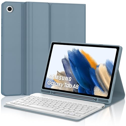Funda teclado Samsung Tab A8 para estudiar y trabajar en movilidad con Bluetooth español Ñ