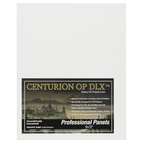 Centurion Deluxe Professional Oil Primed Linen Canvas Panels - 9'x12' - 6 Pack of...