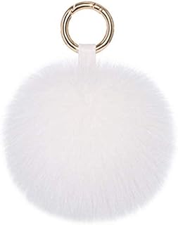 Genuine Fox Fur PomPom Keychain Bag Charm Car Purse Charm Fluffy Fur Ball Handbag Tote Bag Pendant