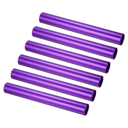Bâtons de relais en aluminium PATIKIL violets pour athlétisme et course à pied (lot de 6)