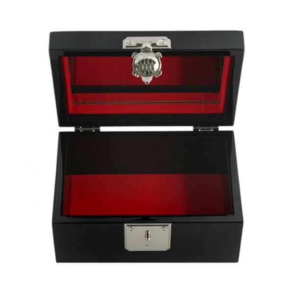 De madreperla de pájaro y diseño de flor de adorno de trinquete espejo de madera de joyería de color morado tesoro organizador de caja lacada en el pecho