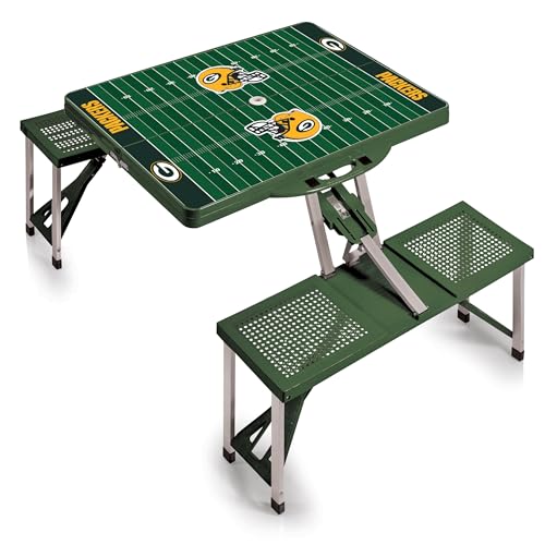 Image of PICNIC TIME NFL Picnic Table Portable Folding Table with Seats and Umbrella