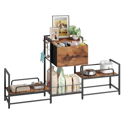 Raised Dog Bowl Station with Storage