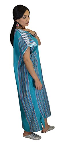 Moroccan Caftan Women Light Weight Linen Handmade with Embroidery Fits Small To Large Cover-up Lounge-wear Ethnic Design3