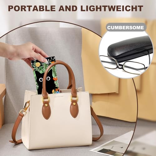 Image of Anikathy 2Pcs Sunglass Eyeglass Glasses Case Soft PU Leather with Cleaning Cloth Cute Glasses Pouch Bag for Men Women Girs