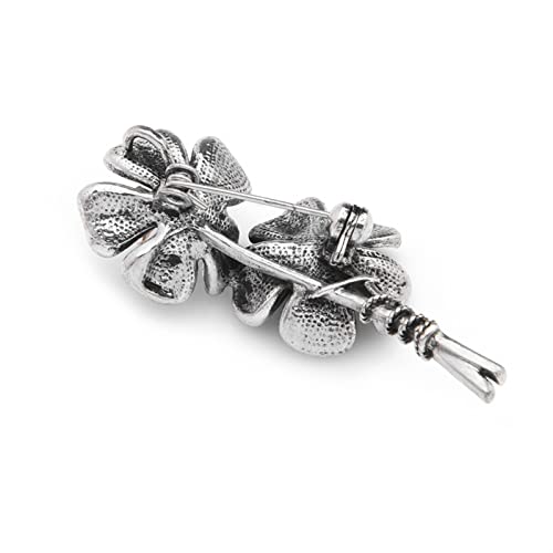 Broche en forme de fleur de prunier aux strass bleus d'exception pour femme