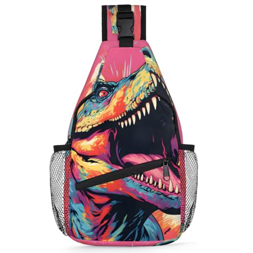 Bolso Cruzado Pequeño Dinosaurios Rojo para Senderismo