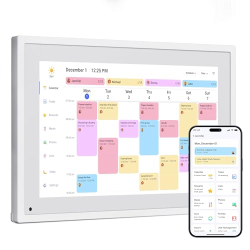 Image of Dragon Touch 10.1 inch Digital Calendar Digital Picture Frame | Interactive Touchscreen, Smart Family Planner, Hearth Display Desk Digital Calendar Best Gifts for Christmas, Wedding, Mom