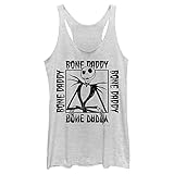 Imprimé aux États-Unis. Disney Débardeur à Trois mélanges avec Cadre Jack Bone Daddy pour Fille L\'Étrange Noël de Monsieur Jack, Blanc pâle, Taille S