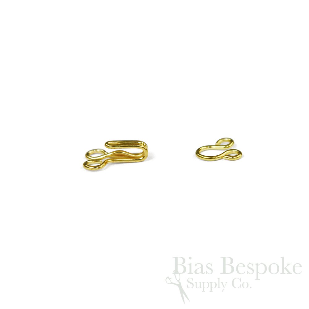 Bias Bespoke 24 Sets of Glen Size #3 Gold Hook & Eyes