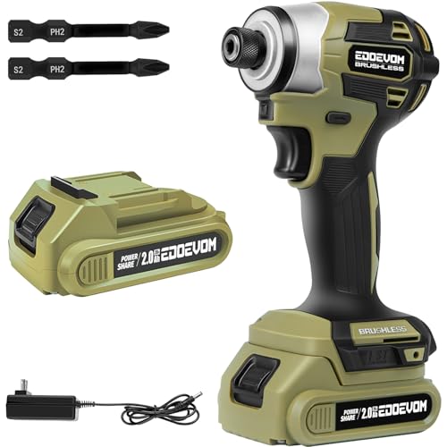 210N.M Atornillador de Impacto Inalambrico 1/4'' sin Escobillas con 2.0ah