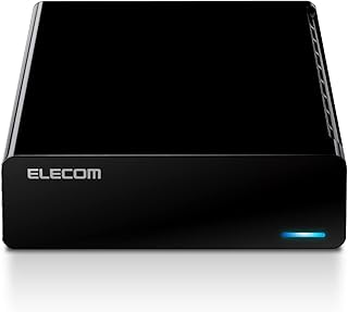 Elecom ELD-STV060UBK External Hard Disk, Hard Drive, 6 TB, TV Recording, PC, Fanless Design, Silent, Portrait and Landscape, Black