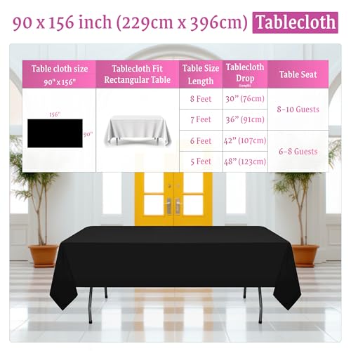 Nappe de 228 x 399 cm rectangulaire en polyester pour buffet et dîner