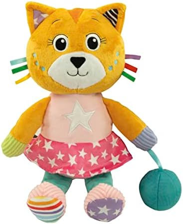 Clementoni - Peluche Chat - Katy The Kitty - Coffret Cadeau - Doudou Educatif - Développement Multisensoriel - Tissu Doux - Hochet - Pour Enfants Dès 0 Mois