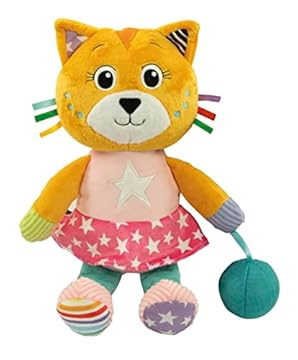 Clementoni - 17762 - Katy The Kitty - Peluche Neonato, Giocattolo Bambini 0-36 Mesi - 100% Lavabile