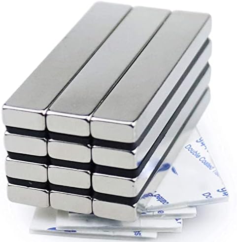 MIKEDE Strong Neodymium Magnets with Adhensive Backing 60x10x5 mm 12 Pcs