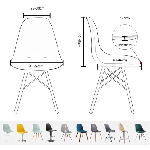 Langlebig Universal Stretch Stuhlhussen, 4er Set Elastische Moderne Stretch Stuhlbezug, Dining Chair Covers Samt Abnehmbare Waschbarer, für Esszimmer Hotel Bankett Hochzeit Partys Deko (4, Grau-blau)