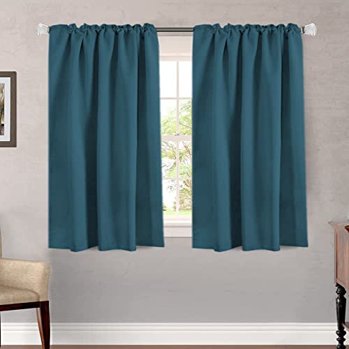 Image of H.VERSAILTEX Blackout Curtains Thermal Insulated Window Treatment Panels Room Darkening Blackout Drapes for Living Room Back Tab /Rod Pocket Bedroom Draperies, 52 x 54 Inch, Dark Teal, 2 Panels