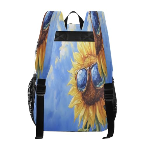 Oil Painting Sunflower Clear Backpack - Stadium Approved Large 15.7-inch Waterproof Transparent Bag for Sports, Concerts, Work, Travel#4213