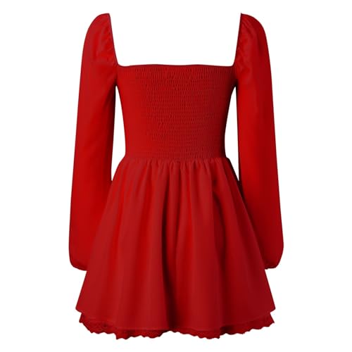 Vestido corsé de manga larga cuello cuadrado estilo hada para mujer 4