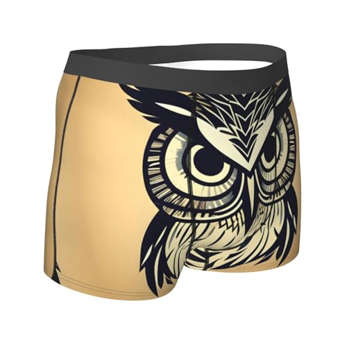 Men's Boxer Briefs â€“ Breathable Stretch Underwear with Cute Owl Full-Print, Concave Convex Design3