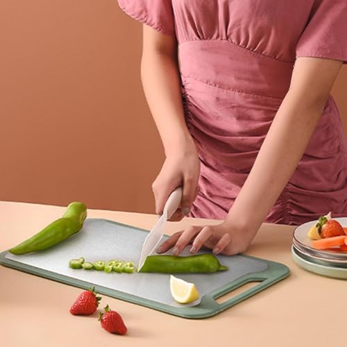 Tabla de Cortar de Acero Inoxidable de Doble Cara para Cocina, con Agarre Antideslizante y Orificio para Colgar, Apta para Carnes Frescas y Verduras, Lavavajillas Segura, 43,18 x 30,48 cm miniatura 5