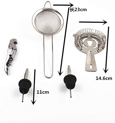 Kit de Bartender Set de 11 Piezas con Soporte de Madera - Coctelera miniatura 3